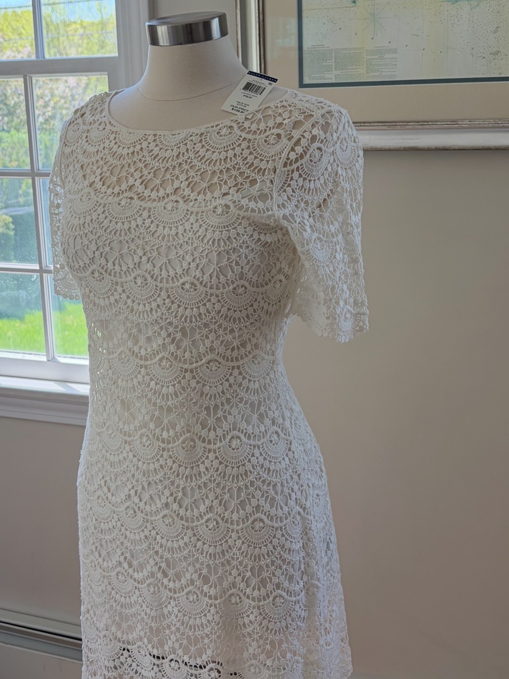 Ralph Lauren Ivory Crochet Lace Mini Dress